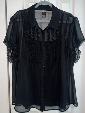 Style & Co 22w sheer blouse
